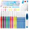 43 Pieces Crochet Hooks,Drawdart 17 Sizes Ergonomic Crochet Hook Set with Case and Crochet Accessories,Extra Long Crochet Needles for Arthritic Hands,Crochet Kits Suitable for Knitter Enthusiasts